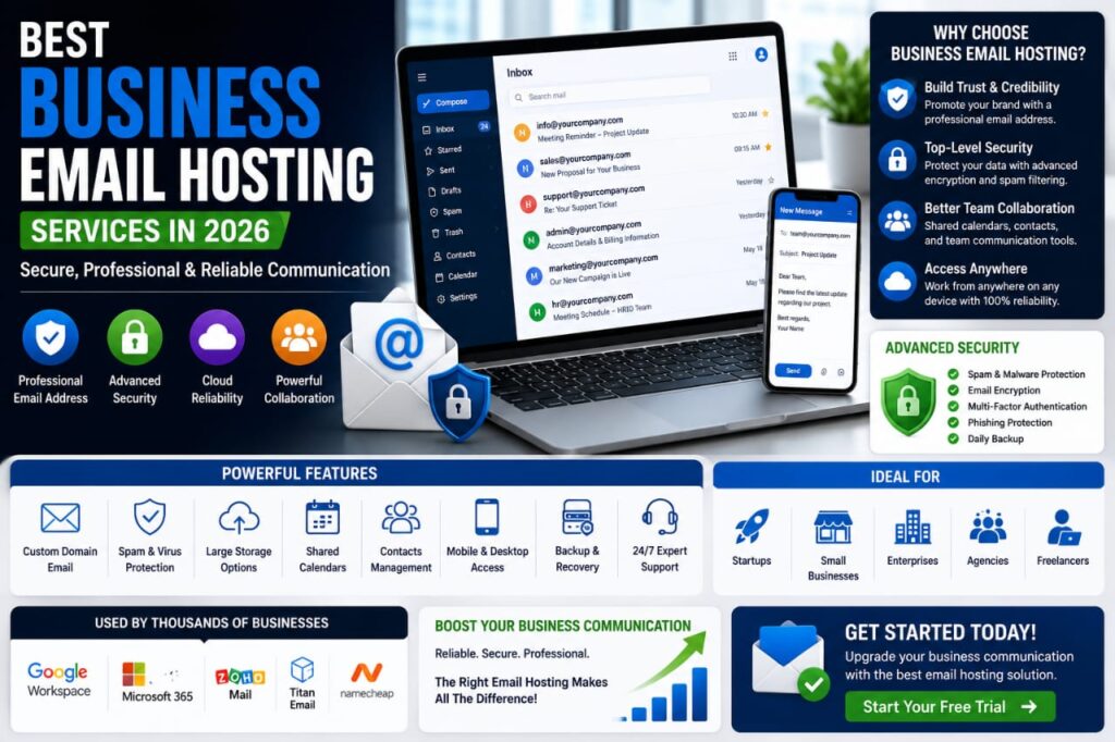 Best Business Email Hosting Services in 2026: Secure, Professional, and Reliable Communication